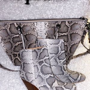 Snake print Purse and boot set.